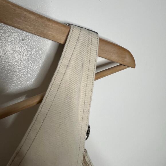 Boyish The Kenny Relaxed Overalls Womens Small Beige Pockets Cotton Neutral - Picture 13 of 16